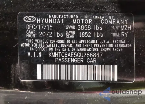 2016 Hyundai Veloster Turbo from USA, damaged, VIN KMHTC6AE5GU286847